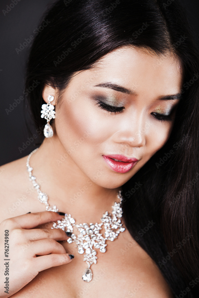close up portrait of a beautiful brunette asian girl with luxury close up portrait of a beautiful brunette asian girl with luxury