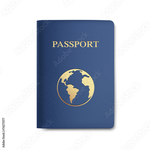 Vector Passport with Map Isolated on White