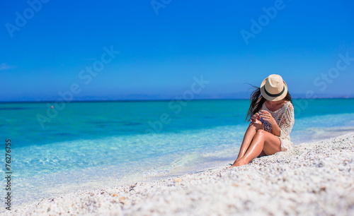 Happy girl during beach tropical vacation © travnikovstudio