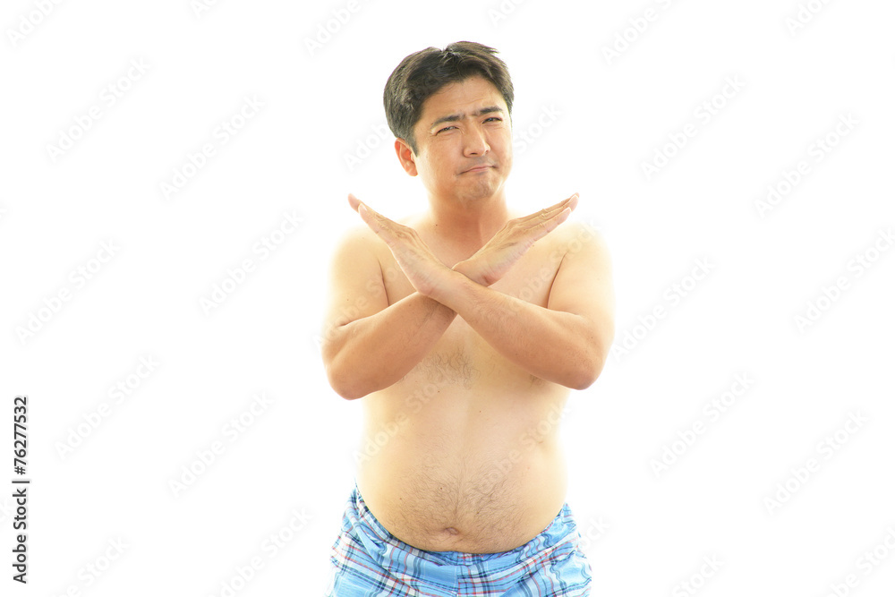 Obraz premium 太る男性