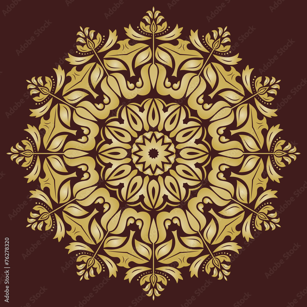 Orient Vector Pattern. Abstract Golden Ornament Orient Vector Pattern. Abstract Golden Ornament