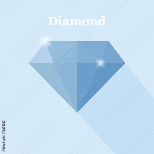 Diamond flat icon. Vector