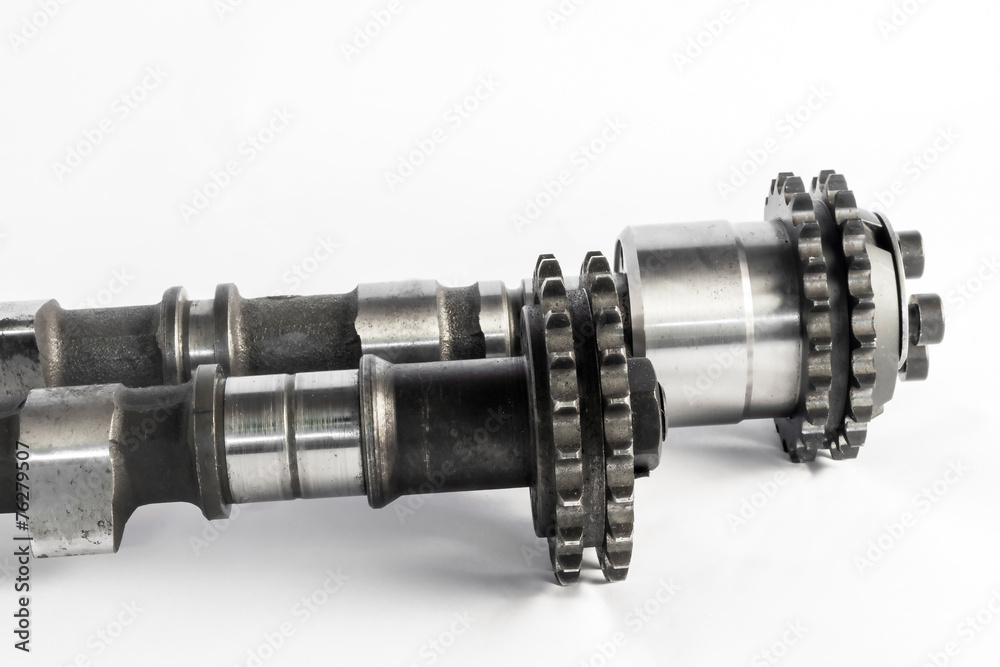 The camshaft with the gear of the internal comustion engine of t