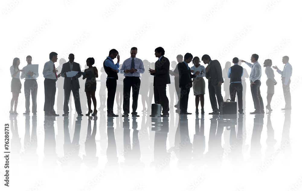 Silhouette Business People Corporate Connection Concept Silhouette Business People Corporate Connection Concept