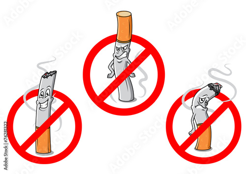 No smoking cartoon signs