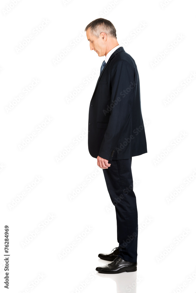 Full length side view businessman standing Full length side view businessman standing