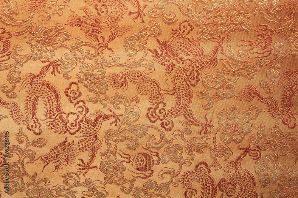 Fototapeta premium Dragon designed on fabric