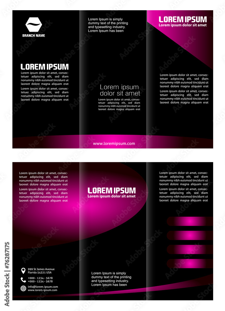 Trifold Brochure Design Vector Template Trifold Brochure Design Vector Template