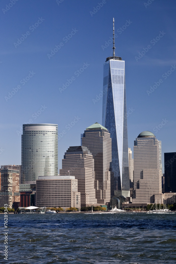 The New York City Downtown w the Freedom tower 2014