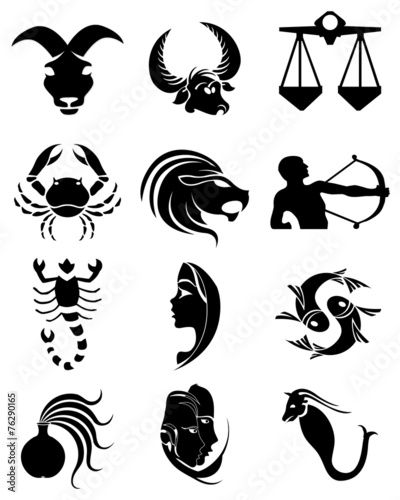 Zodiac icons set