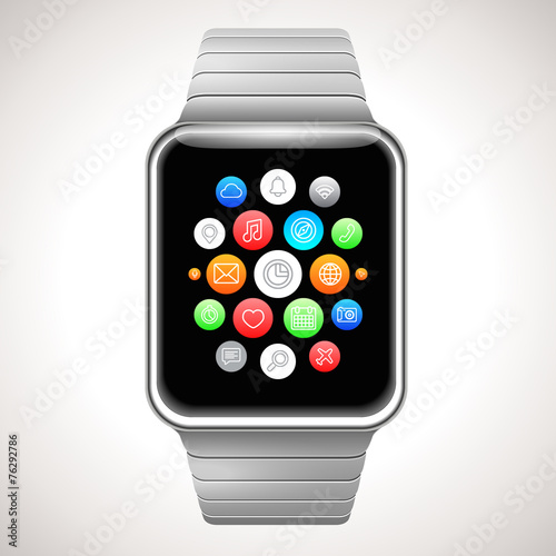 Smart Watch Concept Vector Realistic Illustration