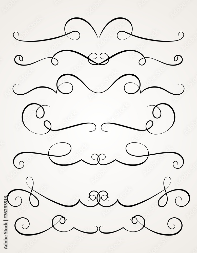 Calligraphic decorative elements.