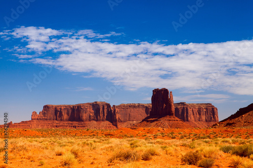 Iconic peaks of rock formations in the Navajo Park of Monument V