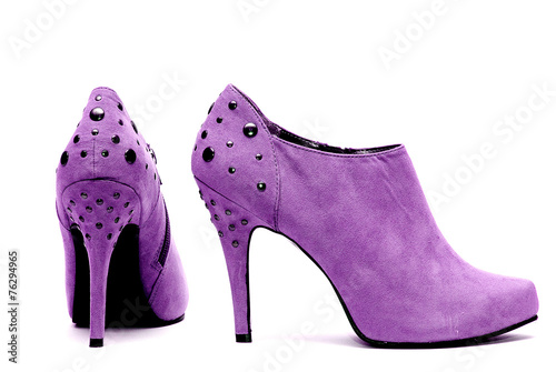 Womens Studded High Heels on White Background