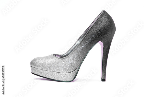 Womens high heels on white background