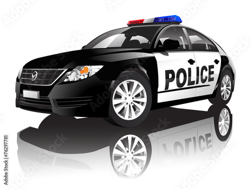 Police Car Transportation Security Elegance Concept