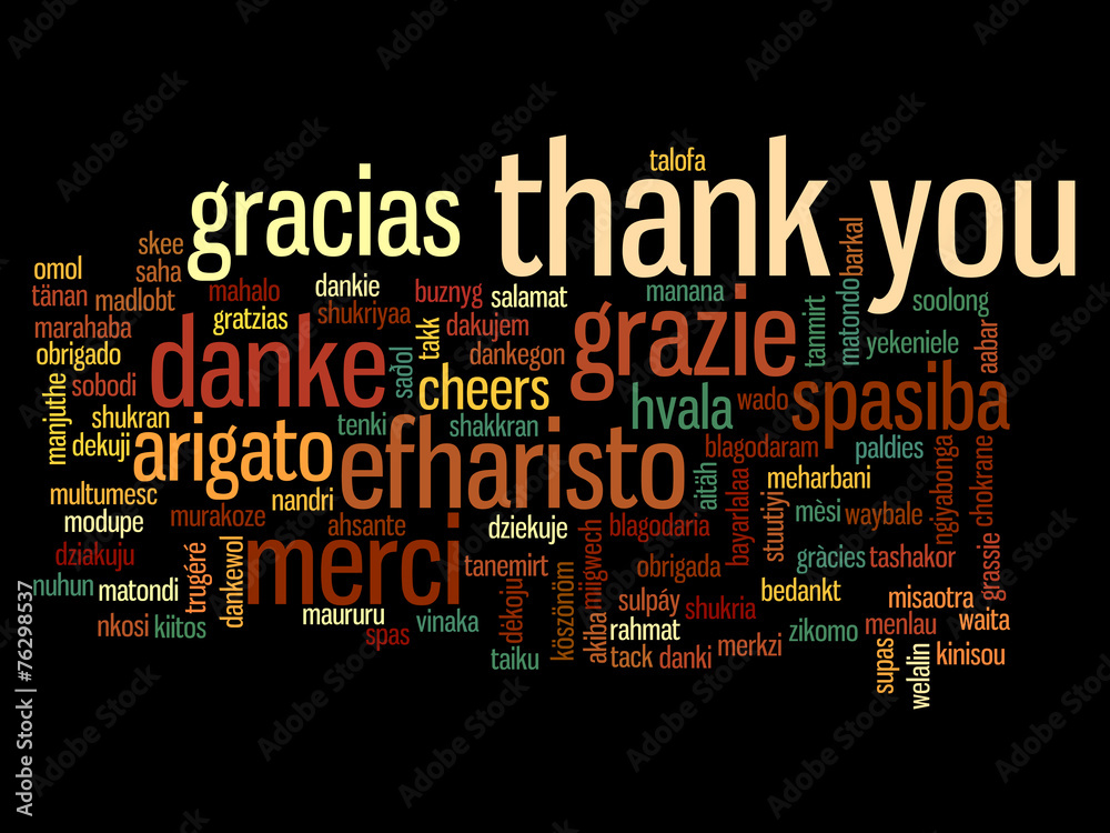 Conceptual thank you word cloud Conceptual thank you word cloud