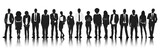 Silhouettes Group People Row Team Teamwork Concept