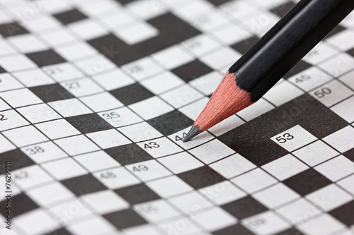 crossword puzzle and pencil photo