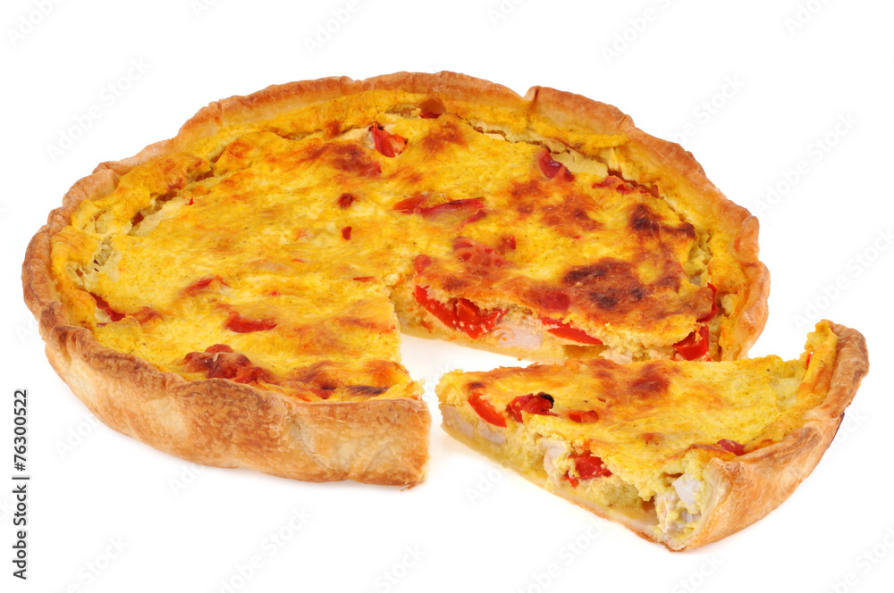 Tarte au curry, poulet et poivrons rouges Tarte au curry, poulet et poivrons rouges