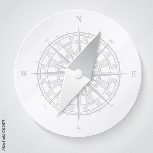 Paper compass. Vector illustration.