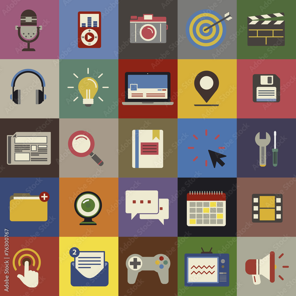 Social Media Funky Internet Symbols Icons Vector Concept Social Media Funky Internet Symbols Icons Vector Concept