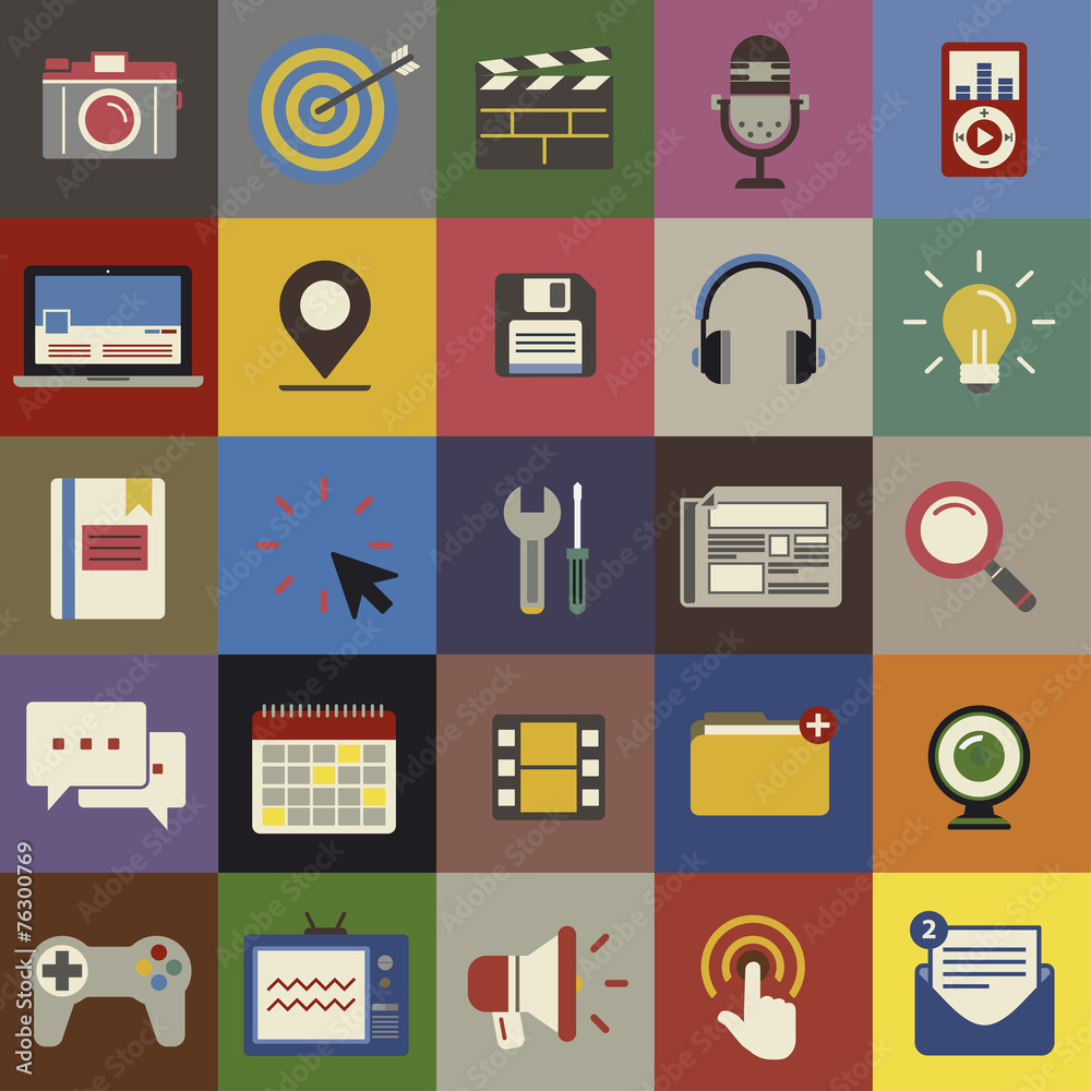 Social Media Funky Internet Symbols Icons Vector Concept Social Media Funky Internet Symbols Icons Vector Concept