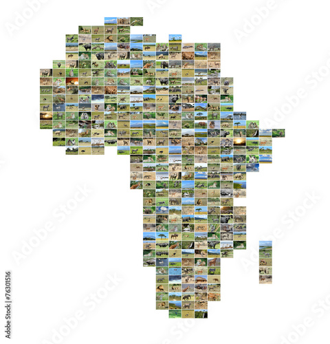 Africa map with photos