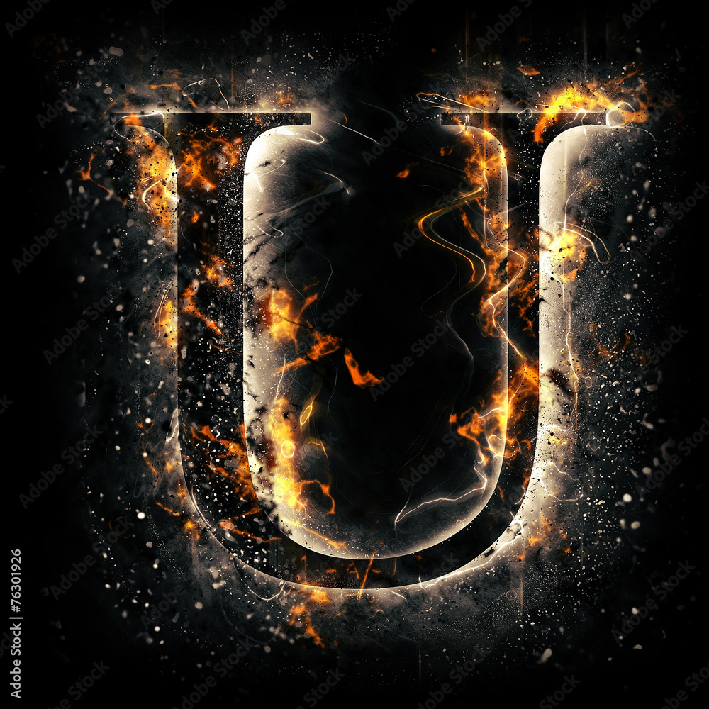 Fire alphabet. Letter U. Stock Illustration | Adobe Stock