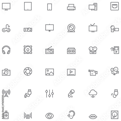 Multimedia icon set