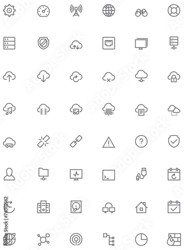 Network and cloud services icon set