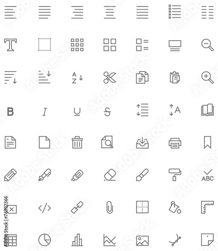 Text editing icon set