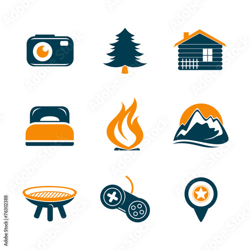Travel and outdor icons set