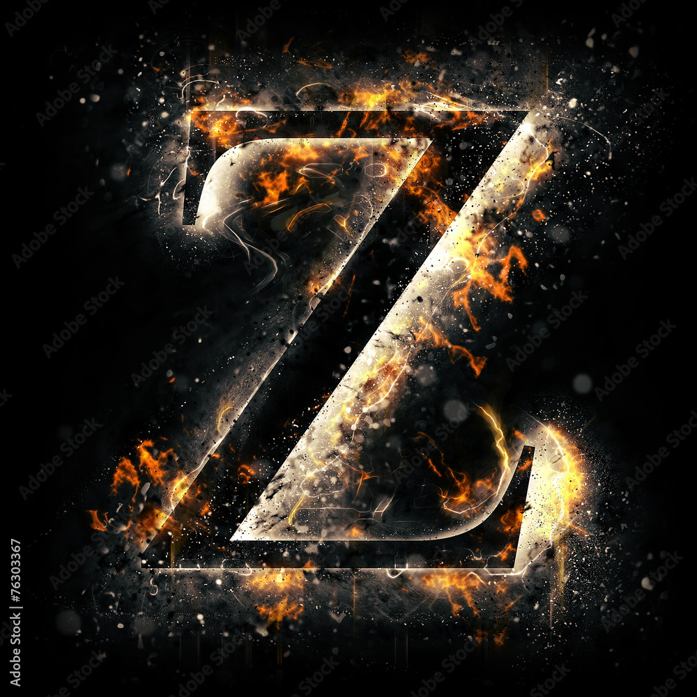 Fire alphabet. Letter Z. Stock Illustration | Adobe Stock