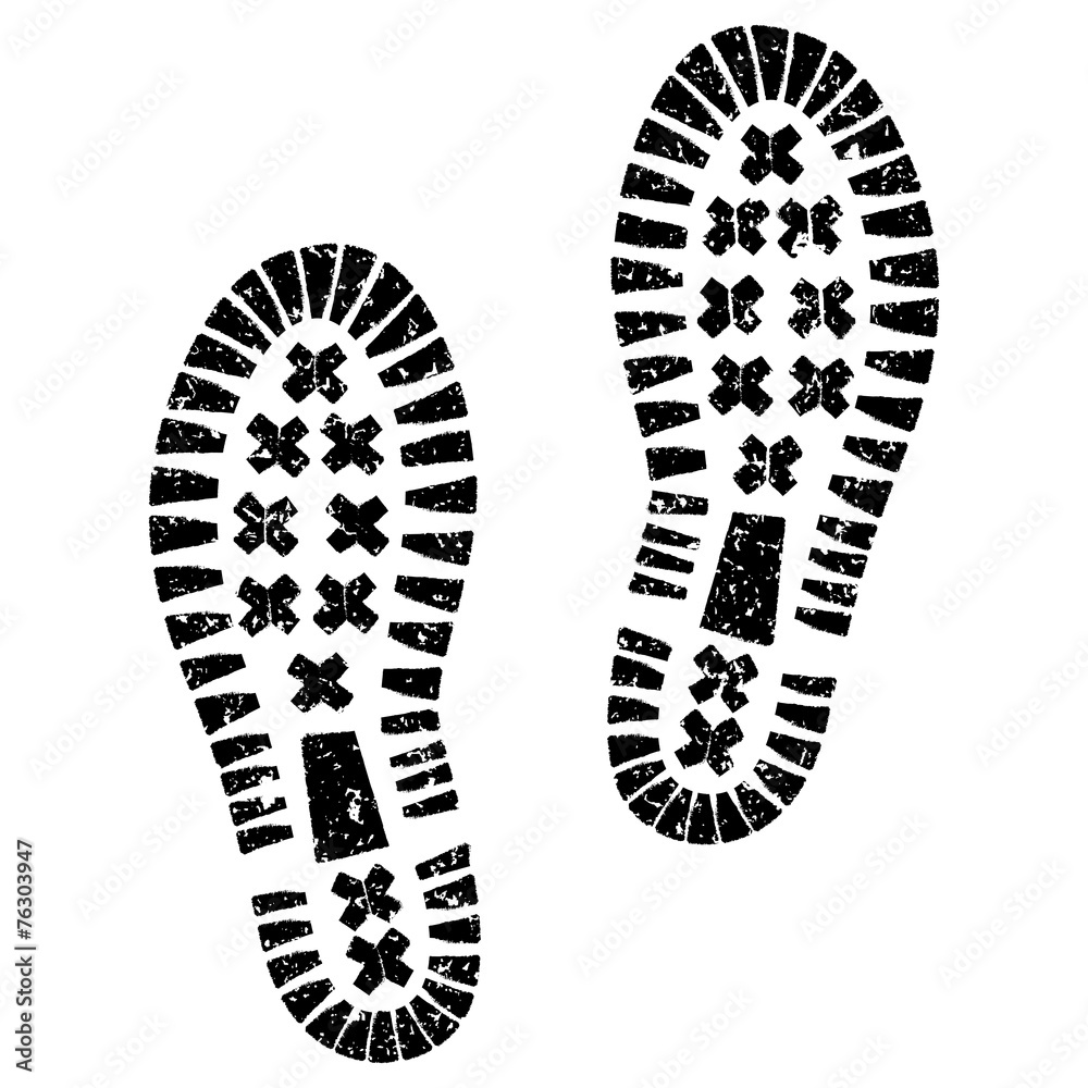 1 Paar sandige Schuhabdrücke mit Profil, Vektor, freigestellt vector de