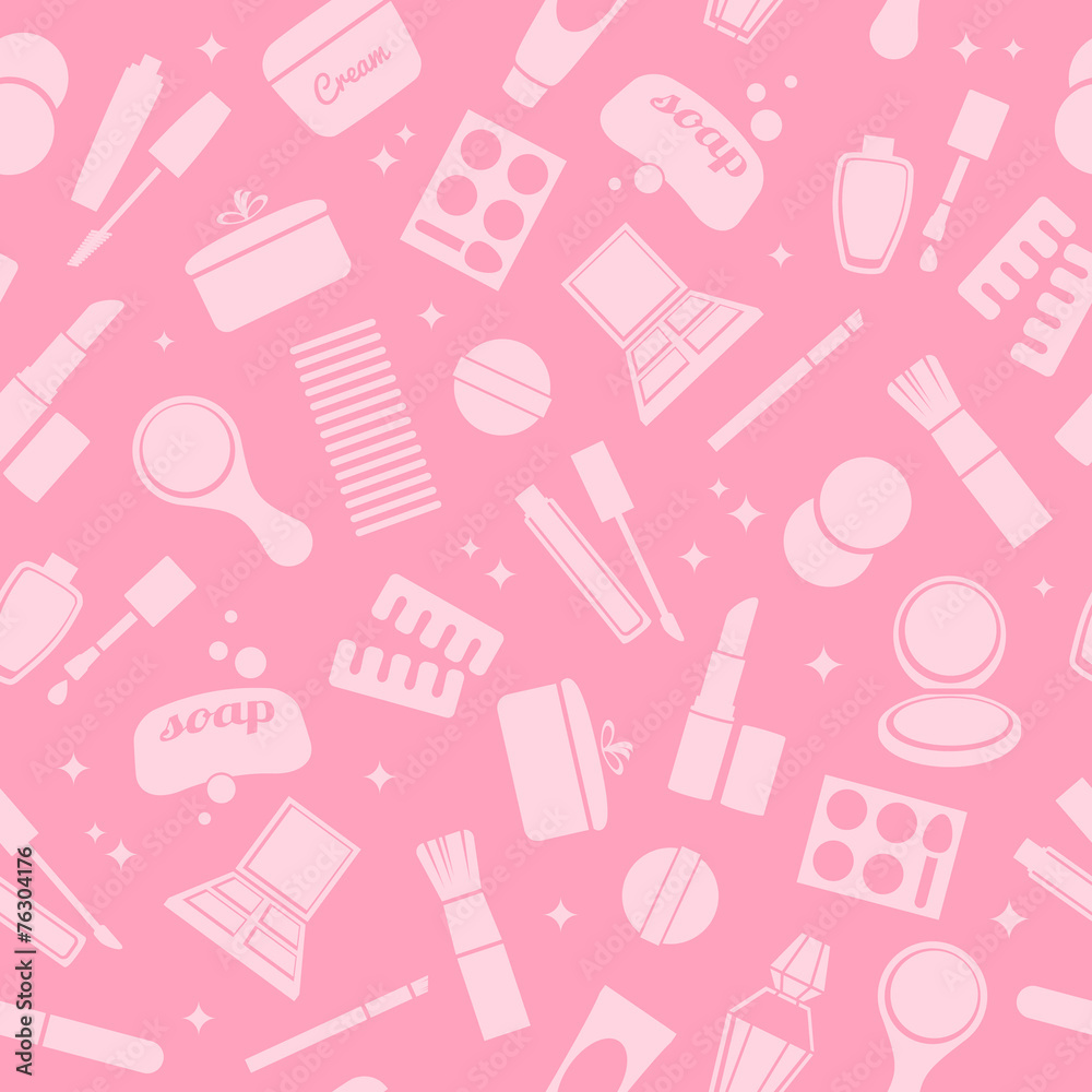 Cosmetics and toiletry icons seamless pattern. Cosmetics and toiletry icons seamless pattern.
