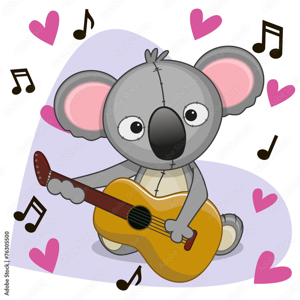 Fototapeta premium Koala with guitar