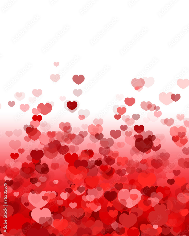 Valentine's Day Background with Hearts Scattered