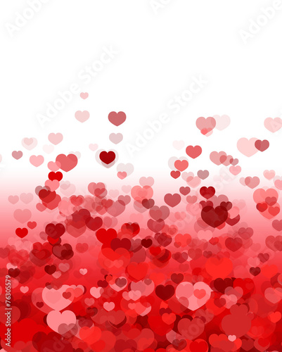 Valentine's Day Background with Hearts Scattered