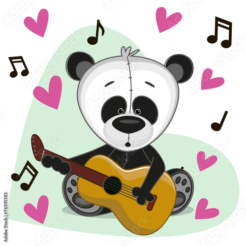 Fototapeta Naklejka Na Ścianę i Meble -  Panda with guitar