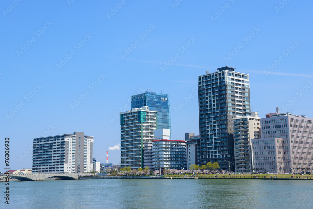 Cityscape of Niigata in Japan