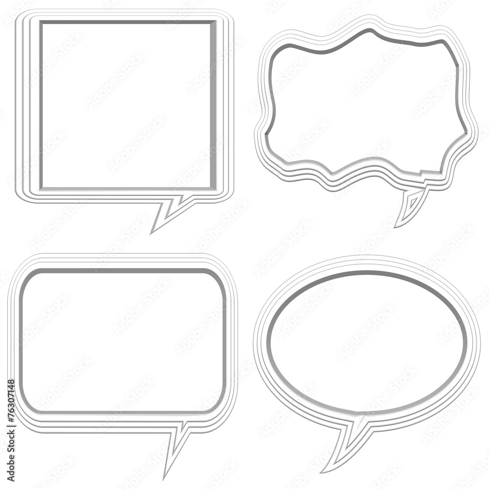 Set of four large speech bubbles Set of four large speech bubbles