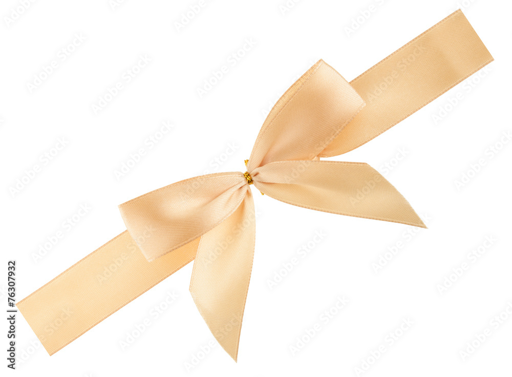 Fototapeta premium cream colored ribbon isolated, cutout