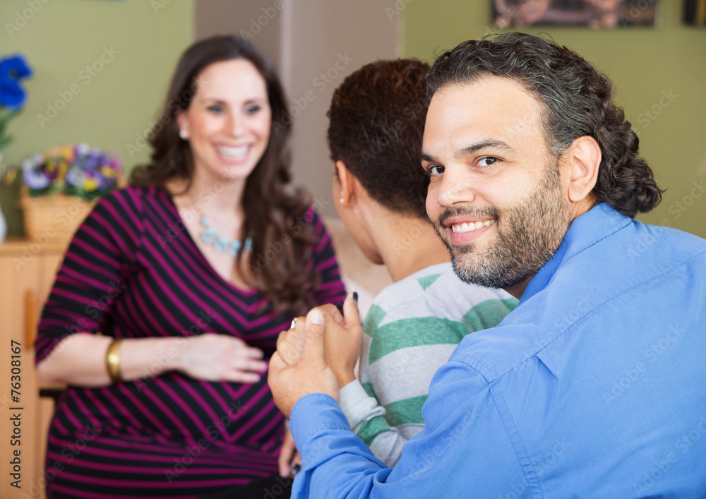 Latino Couple with Surrogate Mother Latino Couple with Surrogate Mother