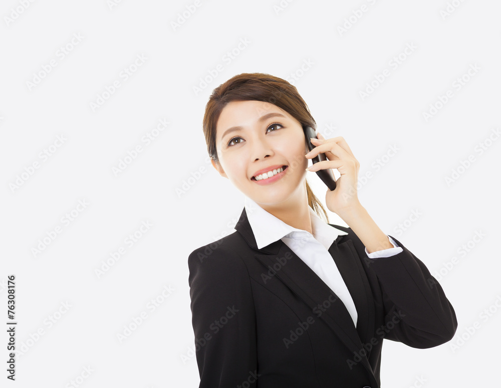 happy businesswoman talking on the mobile phone happy businesswoman talking on the mobile phone