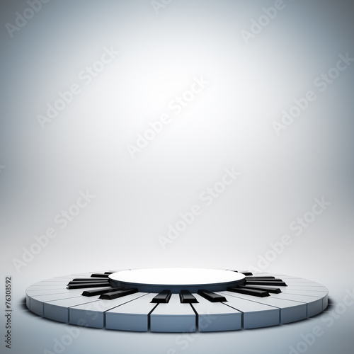 Canvas Print Empty white jazz music stage.