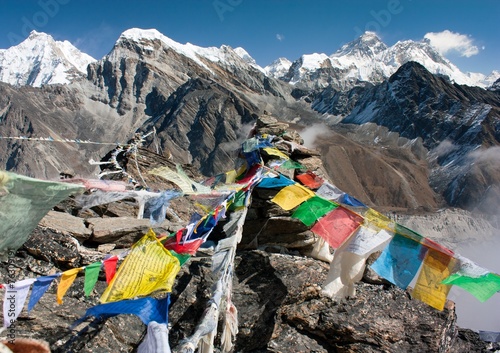 view of everest from gokyo ri - way to Everest base camp