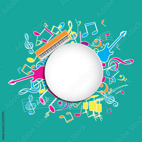 Musique-rond central-fond couleur