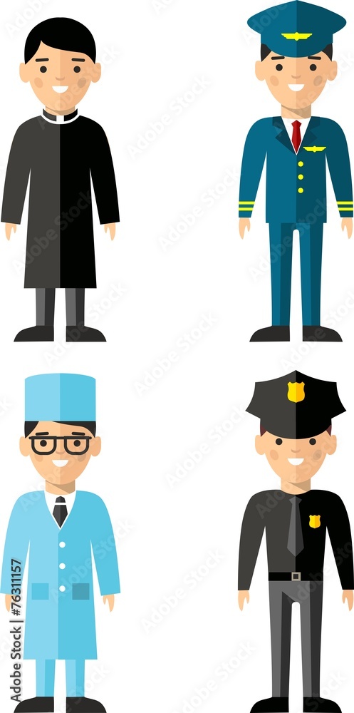 Set of people icons. Occupation avatars in colorful style. Set of people icons. Occupation avatars in colorful style.