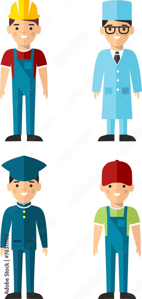 Set of people icons. Occupation avatars in colorful style. Set of people icons. Occupation avatars in colorful style.